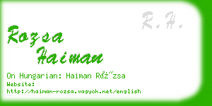 rozsa haiman business card